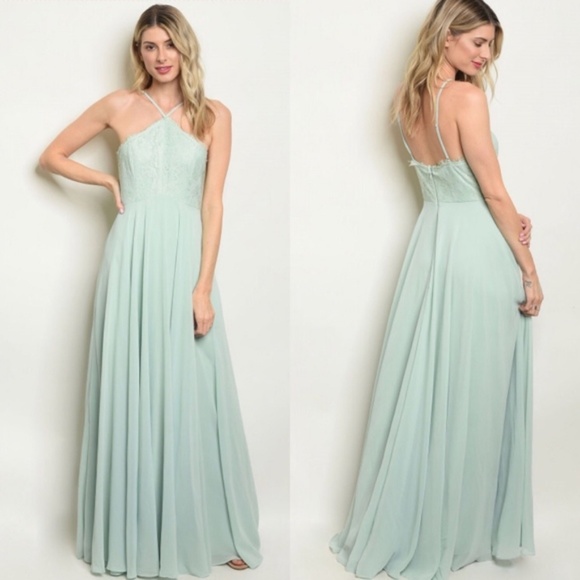sage green prom dress